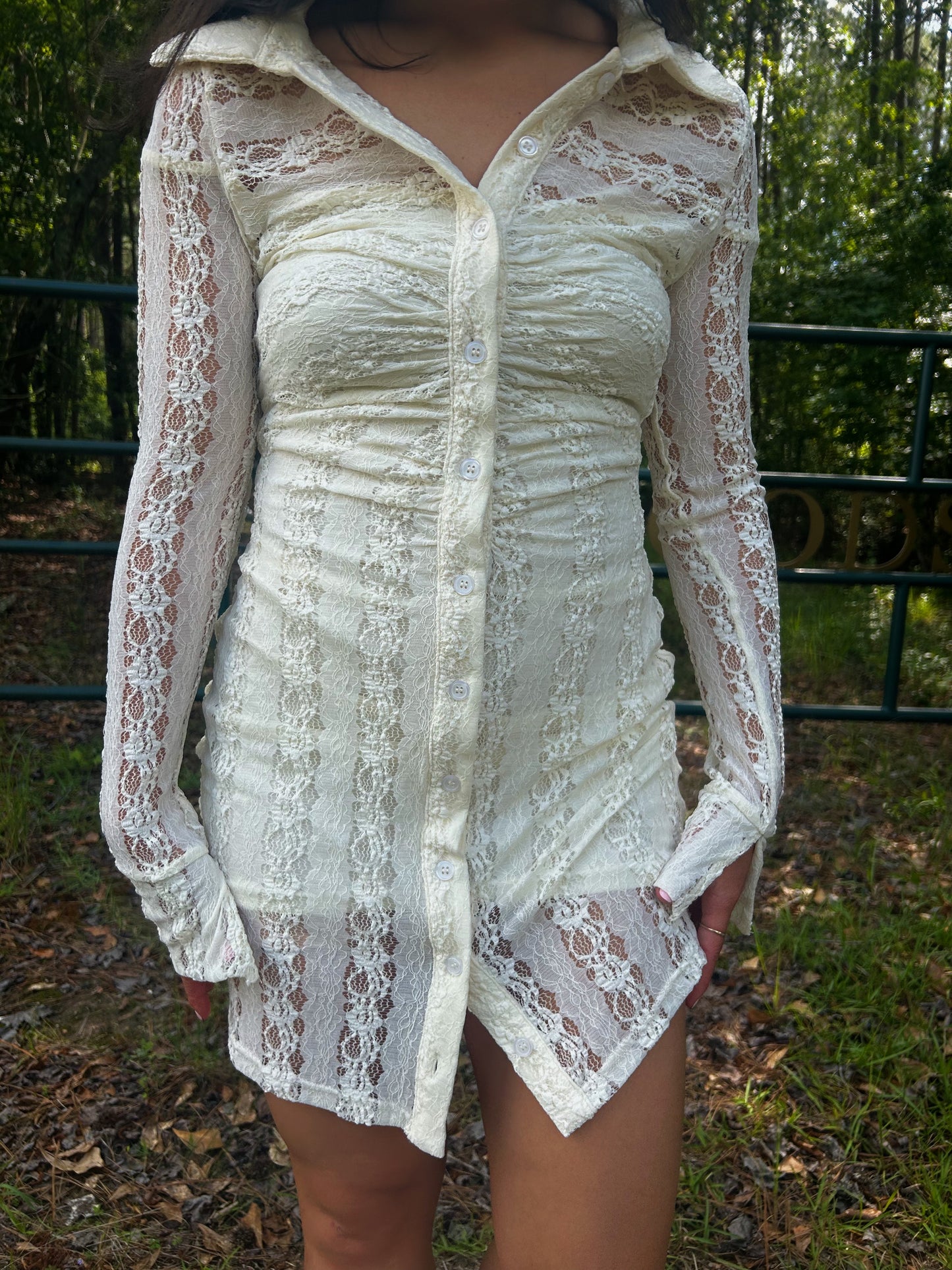 Kyleigh Lace Button Front Mini