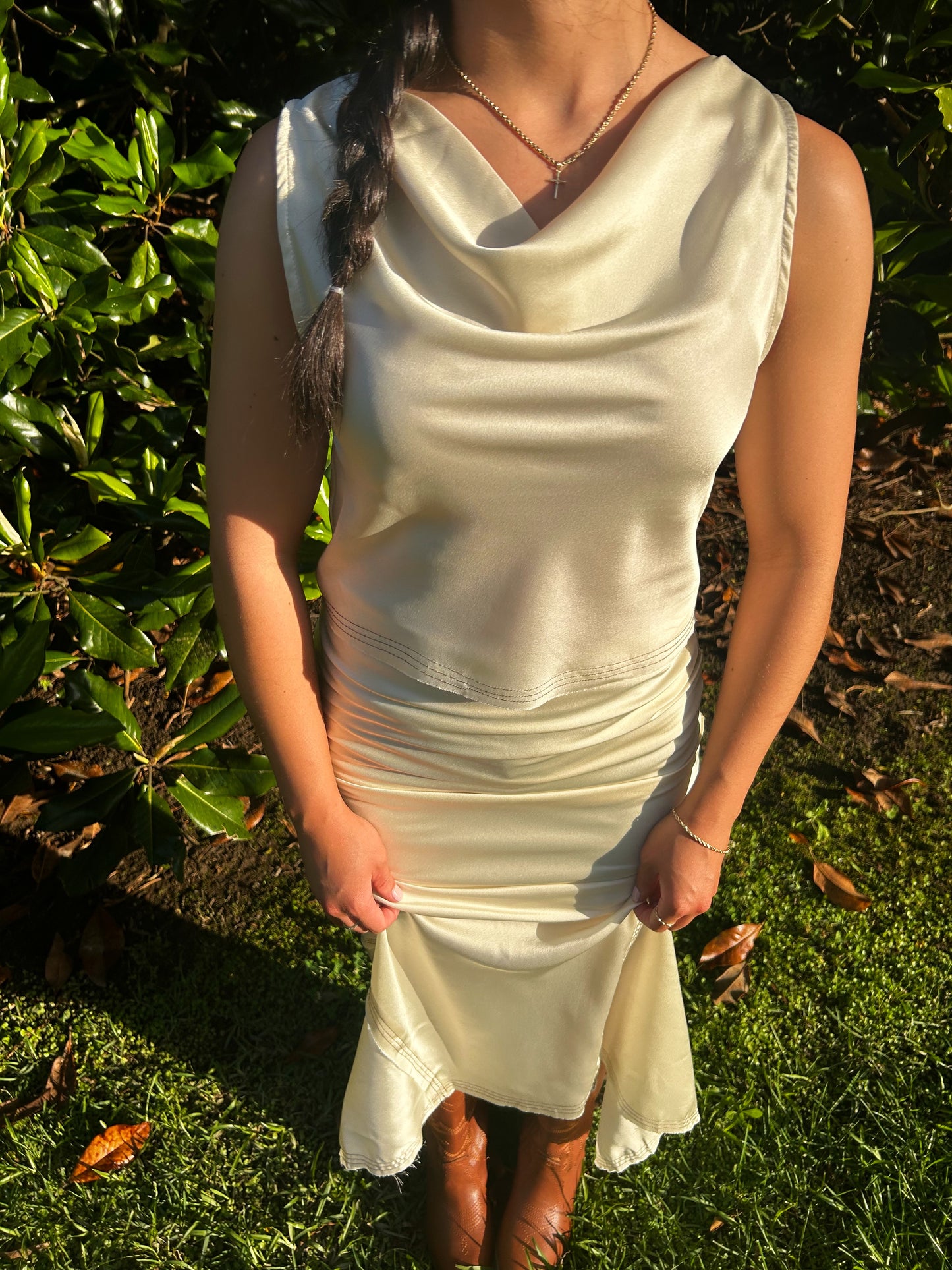 Amy Cowl Neck Top And Maxi Set