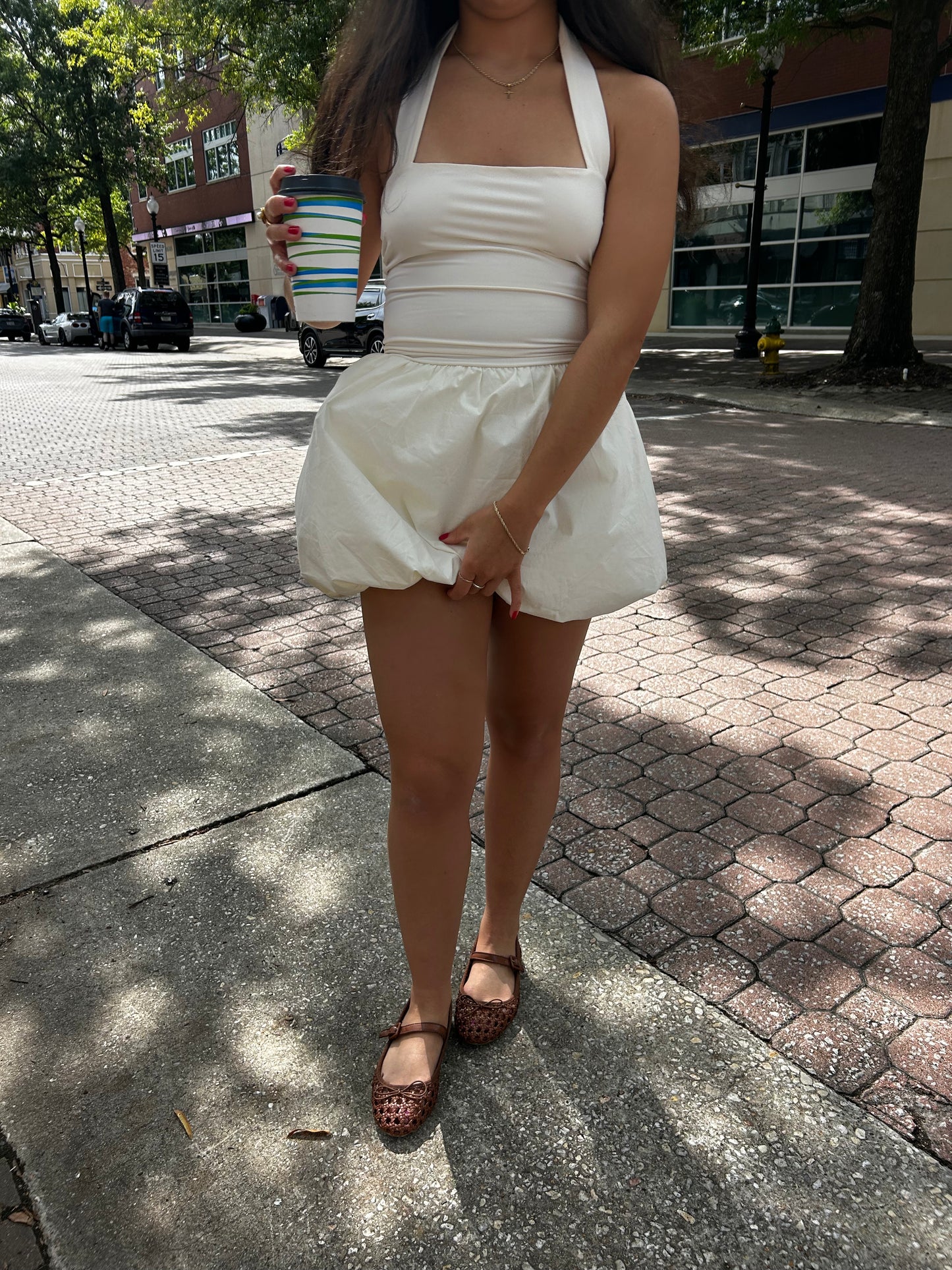 Halter Top Balloon Mini Dress